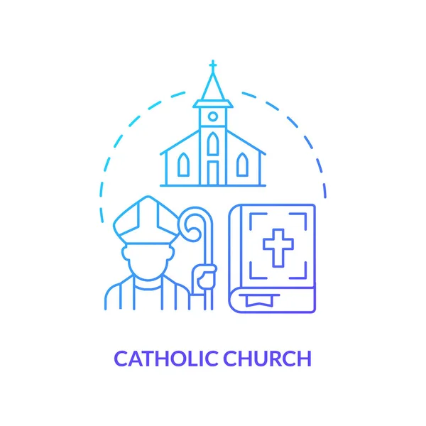 Icône Concept Dégradé Bleu Église Catholique Communauté Adorateurs Confession Chrétienne — Image vectorielle