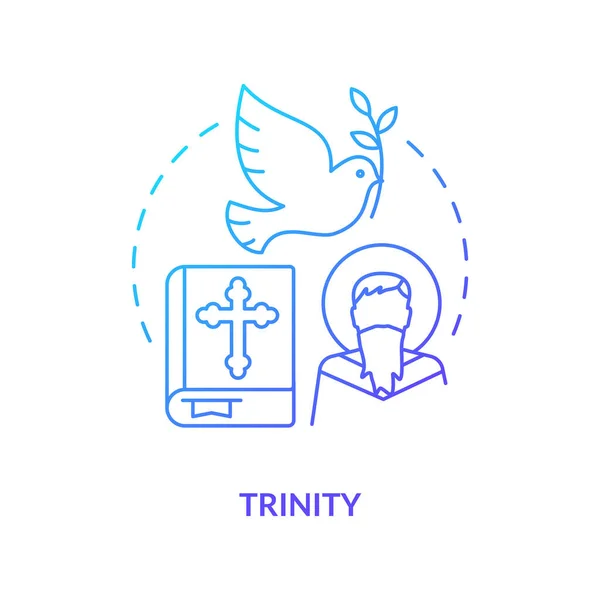 Icône Concept Dégradé Bleu Trinity Dieu Comprenant Trois Distincts Personnage — Image vectorielle