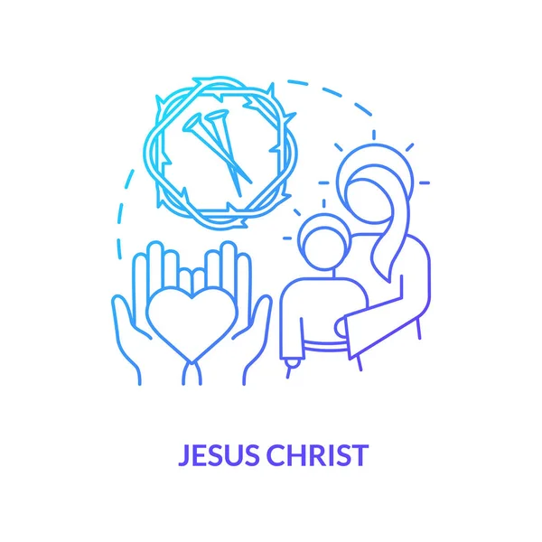 Icono Concepto Degradado Azul Jesucristo Santo Símbolo Para Los Adoradores — Archivo Imágenes Vectoriales