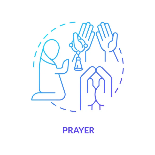 Icône Concept Dégradé Bleu Prière Envoi Affirmations Dieu Communication Pratique — Image vectorielle