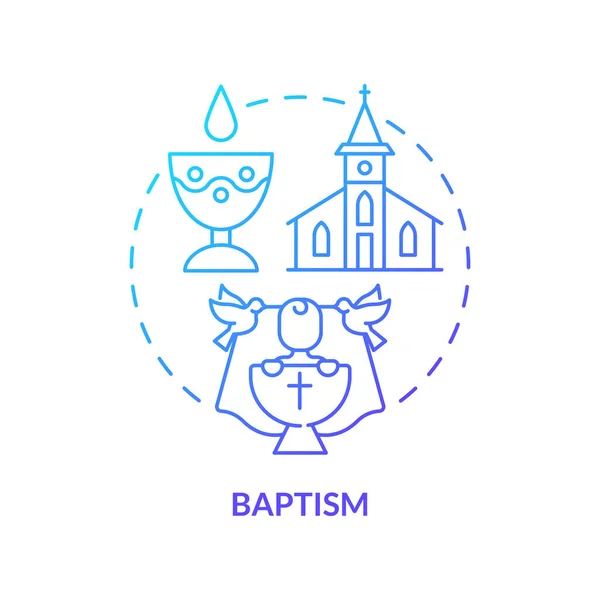 Baptême Bleu Dégradé Concept Icône Sacrement Initiation Spirituelle Rituel Église — Image vectorielle