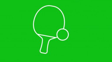 Raket spor animasyon yükleyici. Kürekle topa vur. Krom tuşlu HD video, şeffaf arkaplanda alfa kanalı. Web UI tasarımı için ana hatlı bekleme süreci göstergesi