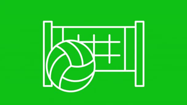 Animación Línea Voleibol Playa Bola Red Para Juego Actividad Verano — Vídeo de stock