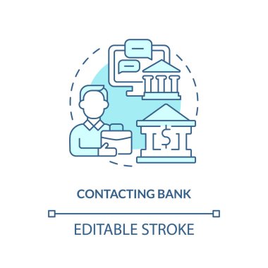 Banka turkuaz konsept ikonu ile bağlantı kuruyorum. Otomatik temizlik evi. ACH 'nin soyut fikir ince çizgiler çizerek nasıl çalıştığını. İzole bir taslak çizim. Düzenlenebilir felç. Arial, Myriad Pro-Kalın yazı tipleri