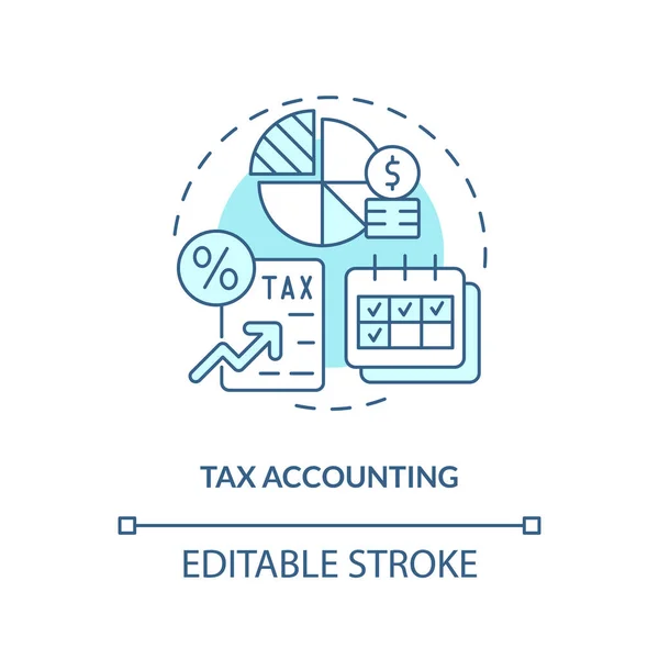 Ikona Daňového Účetnictví Tyrkysové Koncepce Pravidelné Platby Daně Sledování Výdajů — Stockový vektor