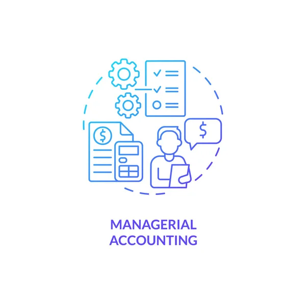 Managerial Accounting Blauw Gradiënt Concept Icoon Zakelijke Besluitvorming Financiële Prestaties — Stockvector