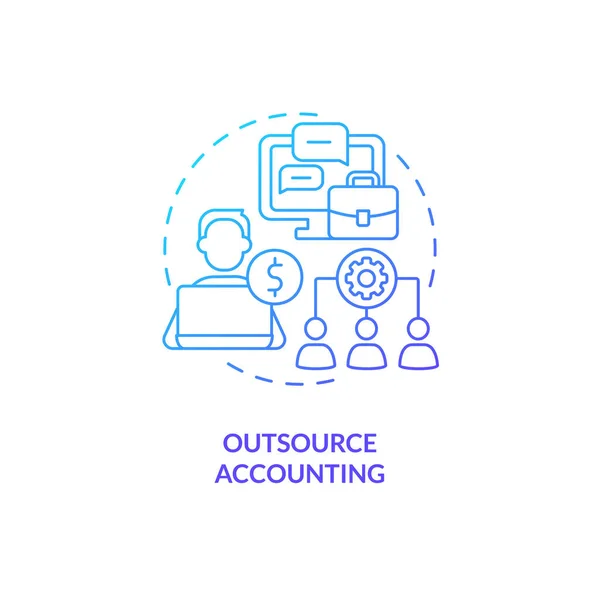 Outsource Blauw Gradiënt Concept Icoon Huur Een Specialist Business Accounting — Stockvector