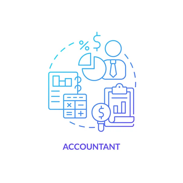Accountant Blauw Gradiënt Concept Icoon Professionele Service Financieel Verslag Accounting — Stockvector