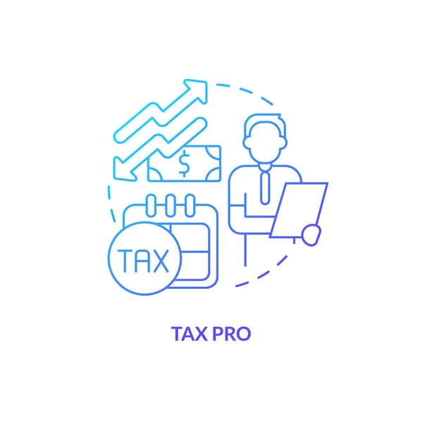 Tax Pro Blauw Gradiënt Concept Icoon Professionele Adviesdienst Beroep Accounting — Stockvector