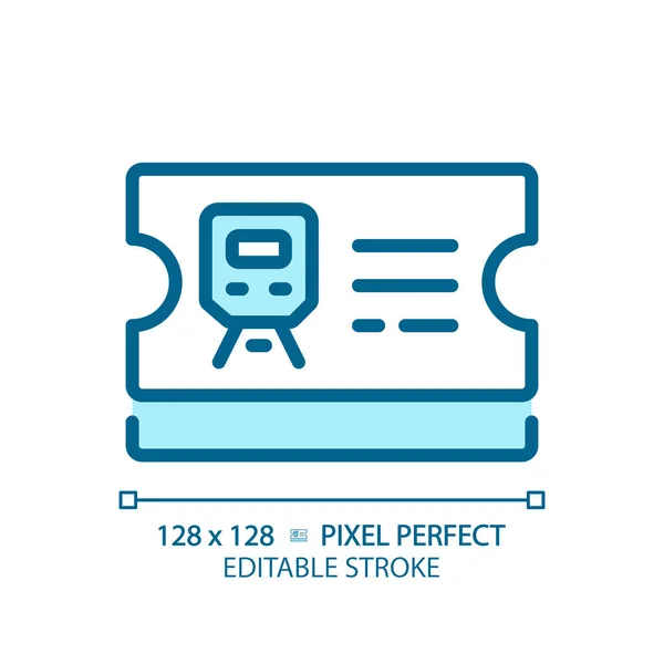 Jegyvezérlő Pixel Tökéletes Kék Rgb Szín Ikon Vasútállomás Vonatutas Búcsú — Stock Vector