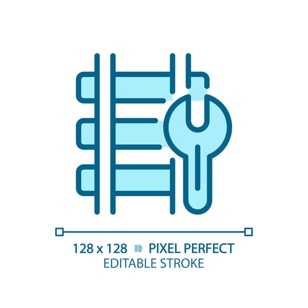 Pixel Entretien Ferroviaire Icône Couleur Bleue Parfaite Rvb Réparation Des — Image vectorielle