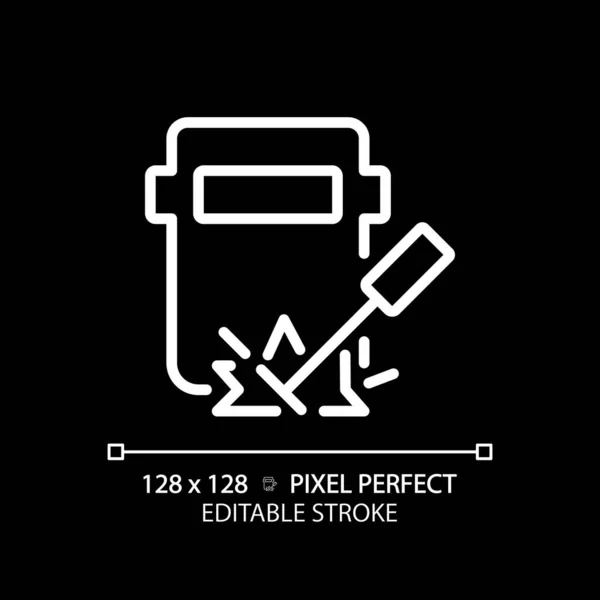 Soldadura Pixel Perfeito Ícone Linear Branco Para Tema Escuro Manutenção —  Vetores de Stock