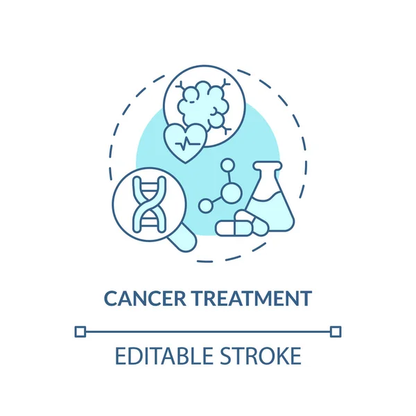 Traitement Cancer Icône Concept Turquoise Solutions Innovantes Oncologie Application Médecine — Image vectorielle