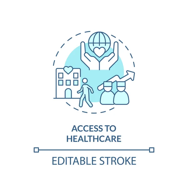 Dostęp Turkusowej Ikony Koncepcji Opieki Zdrowotnej Świadczenie Usług Medycznych Wsparcie — Wektor stockowy