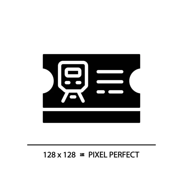 Píxel Control Entradas Perfecto Icono Glifo Negro Estación Tren Pasajero — Vector de stock
