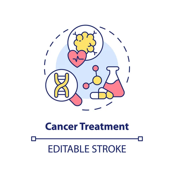 Icône Concept Traitement Cancer Solutions Innovantes Oncologie Application Médecine Précision — Image vectorielle