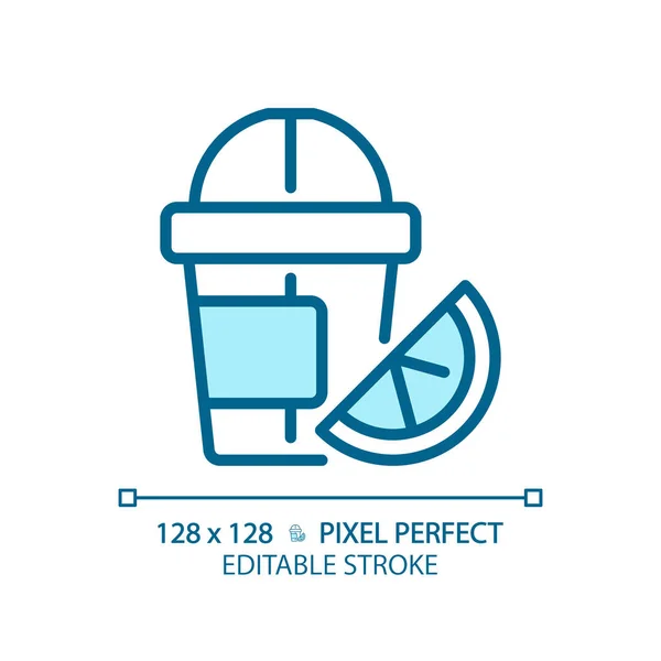 Suco Pixel Azul Perfeito Ícone Cor Rgb Bebida Fruta Indústria — Vetor de Stock
