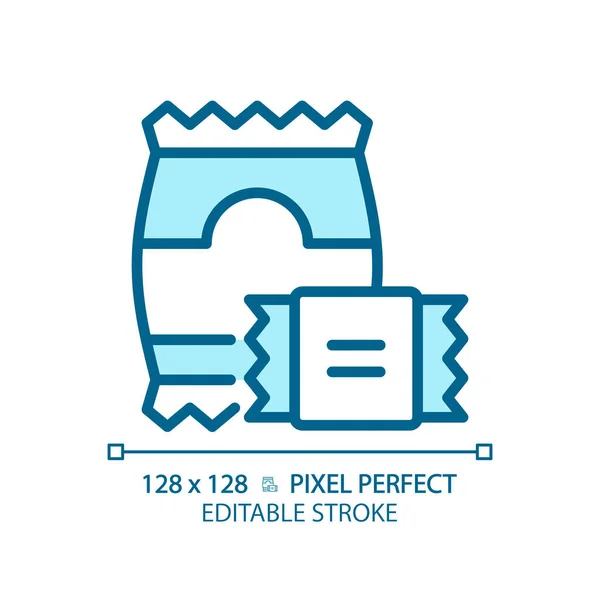 Snacks Pixel Tökéletes Kék Rgb Színes Ikon Mocskos Kaja Impulzus — Stock Vector