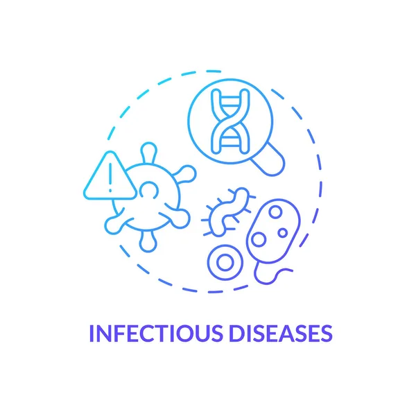 Infectieziekten Blauw Gradiënt Concept Icoon Het Ontwikkelen Van Gerichte Behandelingen — Stockvector
