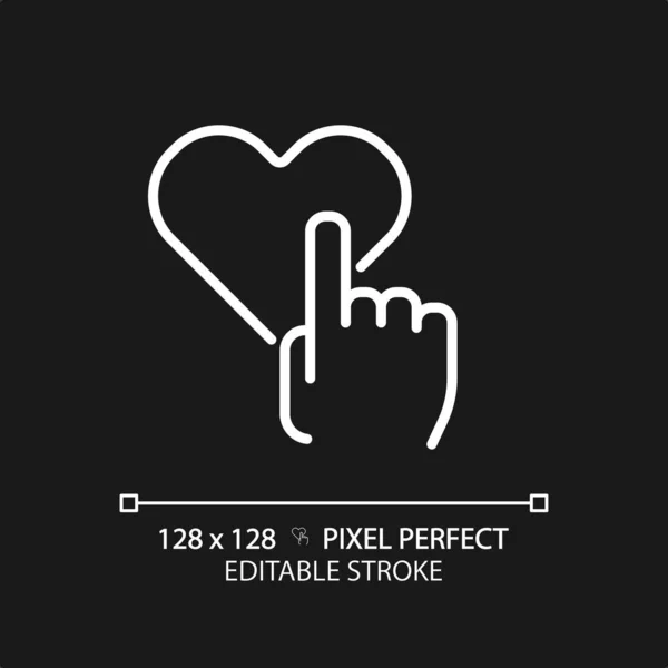 Wie Pixel Perfekt Weißes Lineares Symbol Für Dunkles Thema Hand — Stockvektor