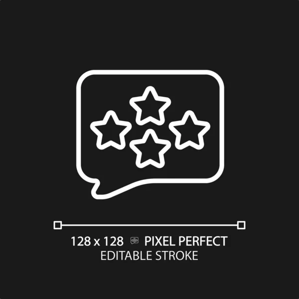 Comente Com Avaliar Pixel Ícone Linear Branco Perfeito Para Tema —  Vetores de Stock