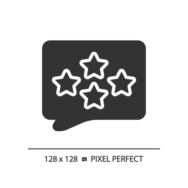 Megjegyzés Értékelése Pixel Tökéletes Fekete Glyph Ikon Visszajelzés Írása Ügyfélszolgálatról — Stock Vector