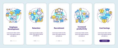 Mobil uygulama ekranında okul harcı geri ödemeleri. Doğrusal kavramlarla düzenlenebilir grafik yönergelerini 5 adımda gezdir. UI, UX, GUI şablonu. Kullanılan sayısız Pro-Kalın, Düzenli yazı tipleri