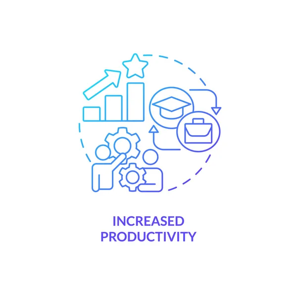 Aumento Produtividade Ícone Conceito Gradiente Azul Eficiência Empregado Crescimento Económico —  Vetores de Stock