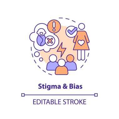 Stigma ve önyargı konsepti ikonu. Kürtaj girişi. Üreme adaleti. Güvenli bakım. Klinik servisi. Kadınlar soyut fikirlerin ince çizgilerini çizerler. İzole bir taslak çizim. Düzenlenebilir vuruş