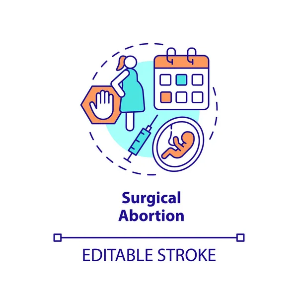 Icono Del Concepto Aborto Quirúrgico Cirugía Operatoria Clínica Terminación Centro — Vector de stock