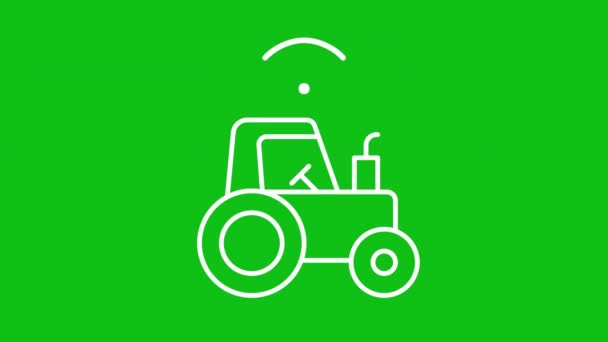 Animerad Autonom Traktor Flyttar Självkörande Gård Fordon Animation Förarlösa Maskiner — Stockvideo