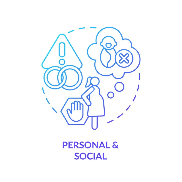 Персональный Социальный Значок Синего Градиента Добровольная Бездетность Личный Выбор Контроль — стоковый вектор