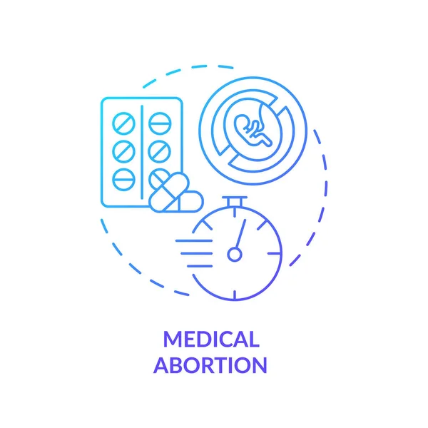 Aborto Médico Ícone Conceito Gradiente Azul Serviço Saúde Não Invasiva —  Vetores de Stock