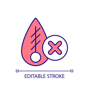 Kadın üreme organı parçalanması RGB renk ikonu. Sıfır tolerans. Cerrahi prosedür. Kadınlara karşı şiddeti durdurun. Kadın sağlığı. İzole vektör çizimi. Basit bir çizgi çizimi. Düzenlenebilir vuruş