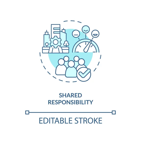Icono Concepto Responsabilidad Compartida Turquesa Comunidad Viva Responsabilidad Personal Compromiso — Vector de stock