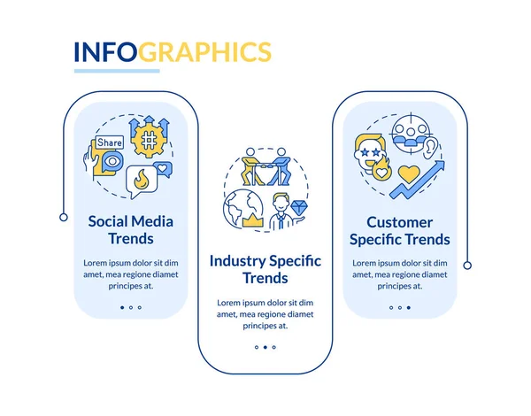 Stock vector Trends categories rectangle infographic template. Market research. Data visualization with 3 steps. Editable timeline info chart. Workflow layout with line icons. Lato-Bold, Regular fonts used