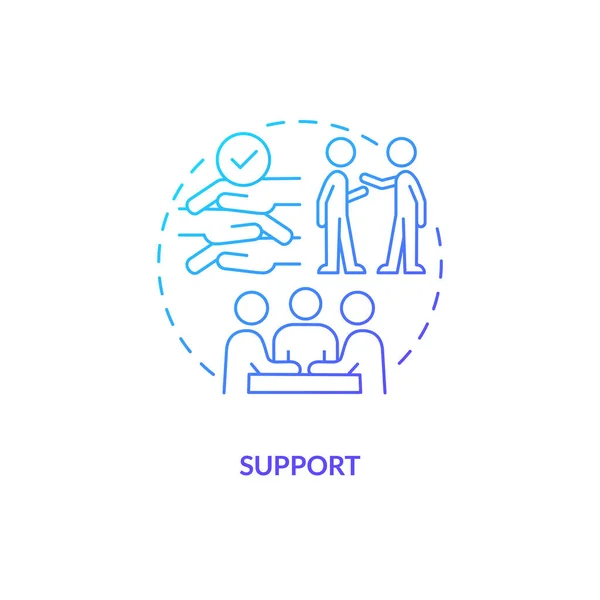 Support Icône Concept Dégradé Bleu Bien Être Émotionnel Groupe Personnes — Image vectorielle