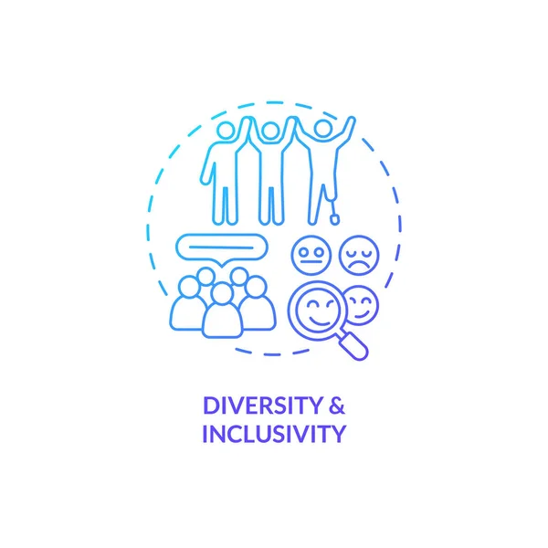Diversiteit Inclusiviteit Blauw Gradiënt Concept Icoon Organisatiecultuur Sociale Gelijkheid Ondersteuningsnetwerk — Stockvector