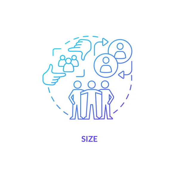 Méret Kék Gradiens Koncepció Ikon Mikro Közösség Egyéni Megközelítés Közösségi — Stock Vector