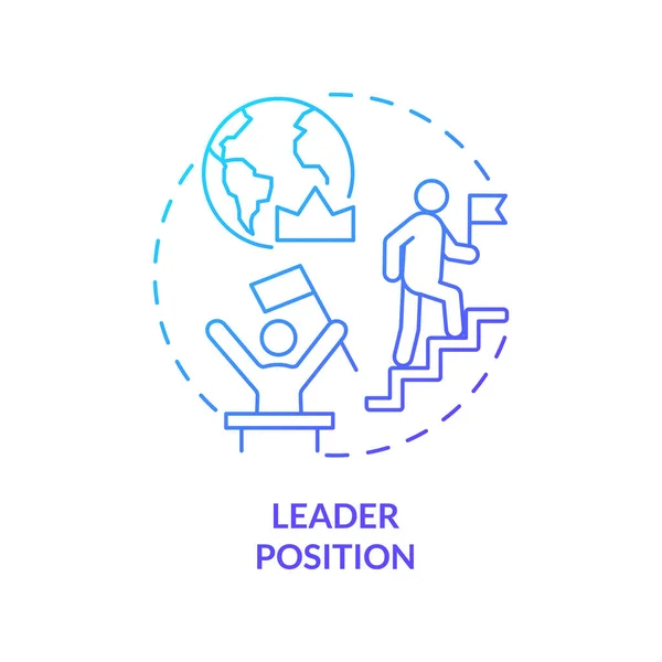 Icono Concepto Gradiente Azul Posición Líder Desarrollo Del Liderazgo Éxito — Vector de stock