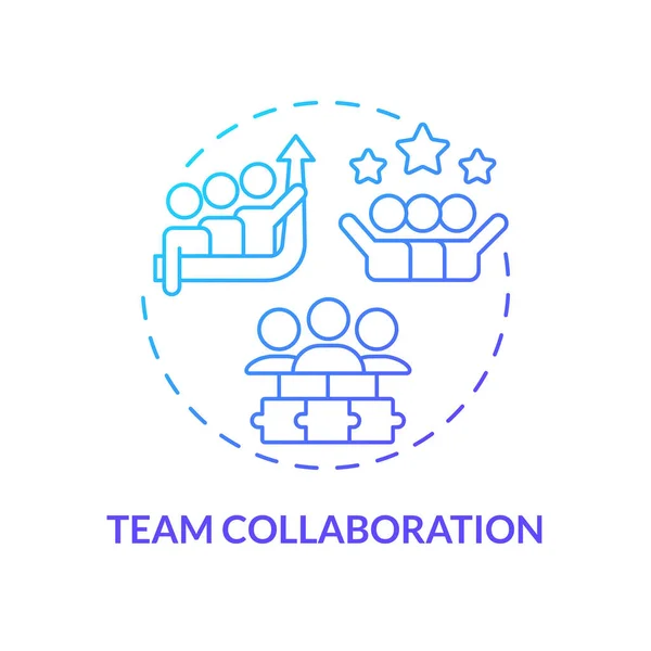 チームコラボレーションブルーグラデーションコンセプトアイコン コミュニケーションを改善する 従業員の交流 一緒に働いてる チームスピリット抽象的なアイデア細い線図 独立した外形図面 — ストックベクタ