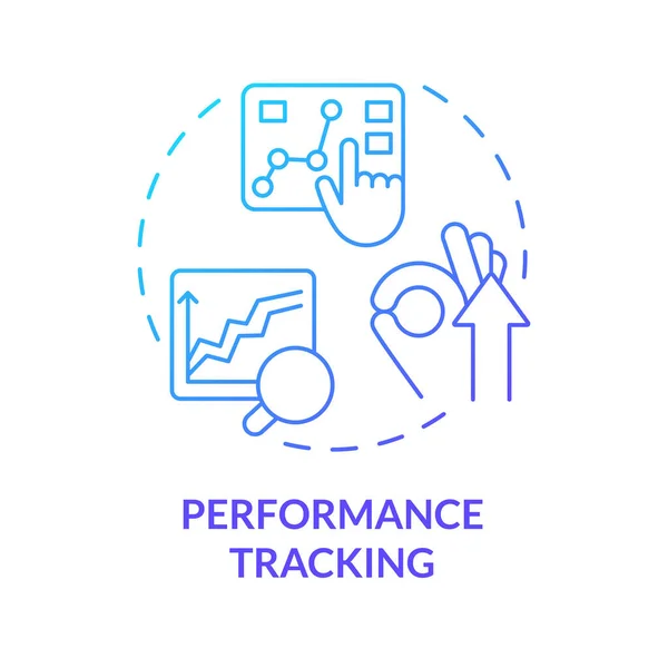Performance Tracking Blå Gradient Koncept Ikon Mät Framgång Affärsanalytiker Marknadsstrategi — Stock vektor