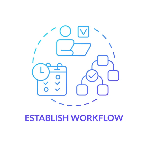 Erstellen Sie Ein Blaues Gradienten Konzept Symbol Für Den Workflow — Stockvektor