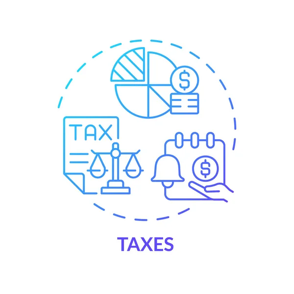 Податки Значок Концепції Синього Градієнта Фіскальна Політика Управління Грошима Фінансове — стоковий вектор