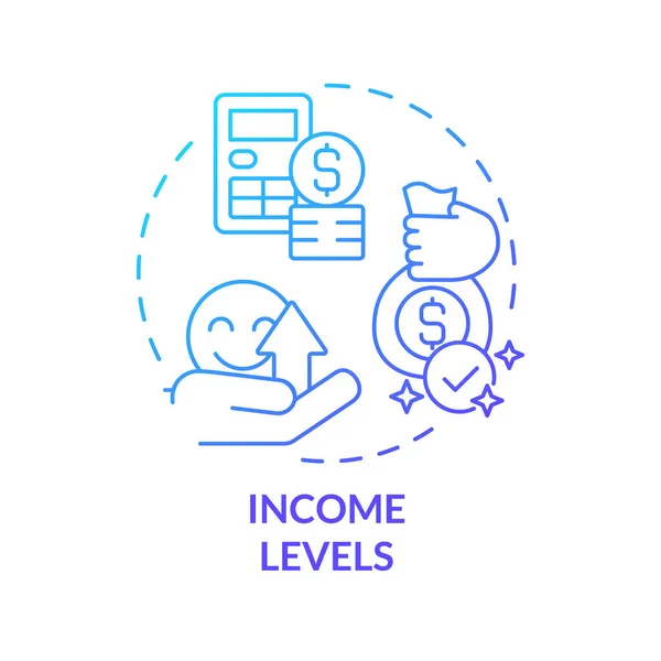 Income Levels Blue Gradient Concept Icon Earnings Growth Pay Scale — Stock Vector