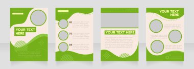 Mezuniyet yeşil dalgalı boş broşür tasarımı. Proje bilgisi. Metin için boş kopya alanı olan dikey poster şablonu. Önceden hazırlanmış şirket raporları koleksiyonu. Düzenlenebilir el ilanı sayfaları