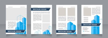 Architecture white blank brochure design. Planning office buildings. Template set with copy space for text. Premade corporate reports collection. Editable 4 paper pages. Calibri, Arial fonts used
