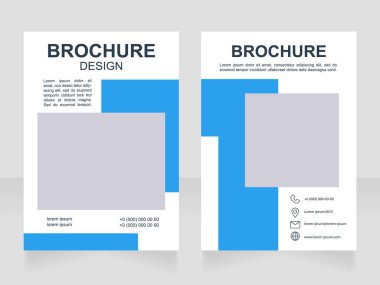 Modern theatrical play announcement blank brochure design. Template set with copy space for text. Premade corporate reports collection. Editable 2 paper pages. Myriad Pro, Arial fonts used