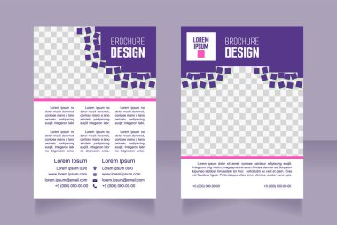 Kuaför iletişim bilgileri boş broşür tasarımı. Metin için kopyalama alanı ile şablon ayarlandı. Önceden hazırlanmış şirket raporları koleksiyonu. Düzenlenebilir 2 sayfa. Smooch Hafif, Kalın, Arial Düzenli yazı tipleri kullanılır