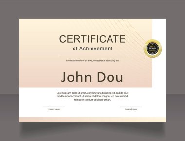 Cosmetology development achievement certificate design template. Vector diploma with customized copyspace. Printable document for awards and recognition. Arial, Myriad Pro, Calibri Regular fonts used